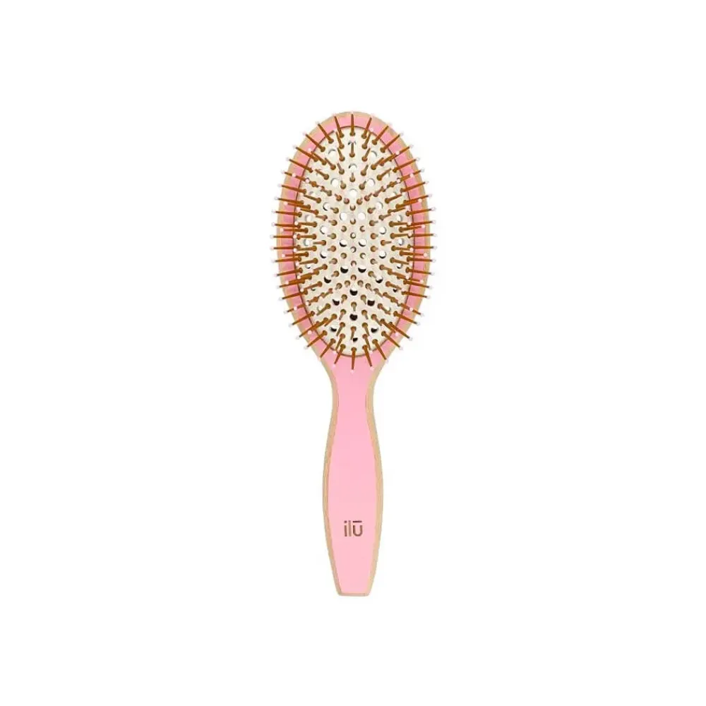 ILU Comprar Cepillo Bambú Desenredante Ovalado Rosa