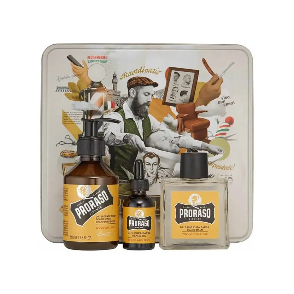 Hombre PRORASO Wood & Spice Estuche Cuidado Barba