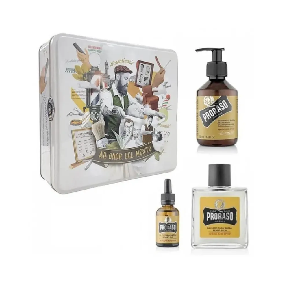 Hombre PRORASO Wood & Spice Estuche Cuidado Barba