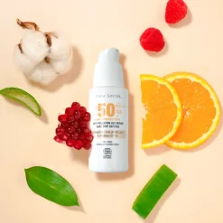 Alma Secret Solar facial natural SPF 50 con color, ceramidas, antimanchas y oil-free